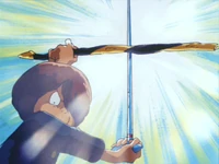 Making a cross with the Chanchanko.