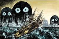 Illustration of Umibōzu by Shigeru Mizuki.