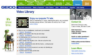 Websites - Geico (2006, with Video Library) (All 7 gecko ads).png