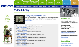 Websites - Geico (2006, with Video Library) (All 7 gecko ads)