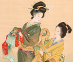 Shoen Uemura-Scroll-Geisha Dressing With Attendant-zoom-03-10-2007-8348