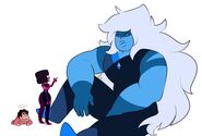 Shattuckite with Steven and Garnet.