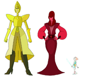 Yellow Diamond's outdated size comparison to Pearl and Red Diamond.