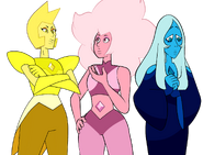 Blue Diamond with Yellow Diamond and Pink Diamond.