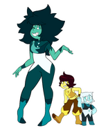 Her size compared to those of her component Gems.