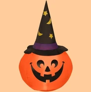 4ft Pumpkin with Witch Hat