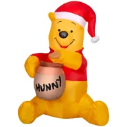 Winnie the Pooh in Santa Hat with Hunny Pot