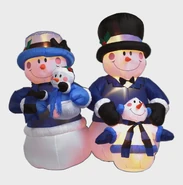 6ft Snowman Family in blue
