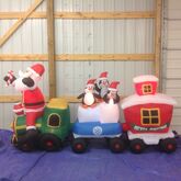 Santa and friends on train