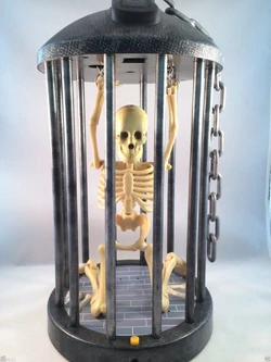 Décoration Halloween Gemmy - Cage Animée Avec Lumières, Sons Et Mouvement - Occasion
