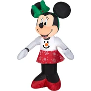 Minnie Mouse in Snowman Sweater and Snowflake Skirt