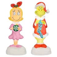Blow Mold Grinch and Cindy Lou Who 2 Set