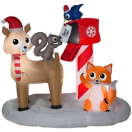 Woodland critters mailbox scene