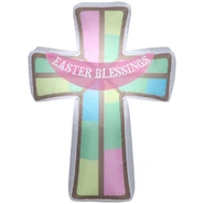 3.5 ft Multicolor Glass Cross with Banner