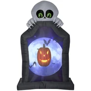 Living Projection Cartoon Skeleton Peeking Behind Tombstone