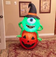 Gemmy Prototype Halloween Monsters Inc Mike on Pumpkin Inflatable Airblown