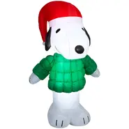6ft Snoopy in Sweater w/Santa Hat
