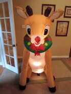 Gemmy inflatable Rudolph with wreath on neck