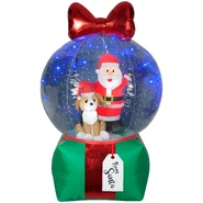 Santa & Puppy Present Globe