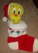 RARE Looney Tunes Christmas Gemmy Tweety Bird Talking Singing Plush 21'' Stocking