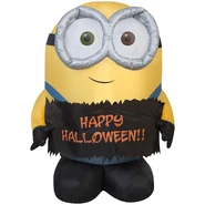 Minion Bob holding Happy Halloween Sign