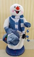 Blue Peppermint Spinning Snowman.