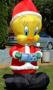 GEMMY 8 FT LOONEY TUNES CHRISTMAS CAROLLING TWEETY BIRD AIRBLOWN INFLATABLE