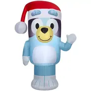 Bluey in Santa Hat