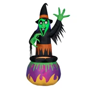 5ft Fire and Ice Projection Cauldron Witch