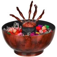 Hand Candy Bowl-Skeleton Hand Wood Texter In Candy Bowl