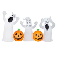Shaking Ghost Trio with Pumpkins
