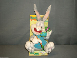 NEW Looney Tunes BUGS BUNNY Animated Sing & Dance Easter Egg Gemmy Plush Doll