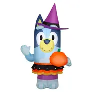 Bluey in Witch Costume with Pumpkin