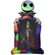 Living Projection NBC Jack Skellington peeking out from behind Tombstone