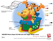 Concept Art for a Unreleased Christmas Winnie the Pooh & Tigger Sleigh Scene