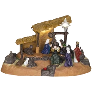 Narrated Nativity Scene with sand base and star (2008-2009 version)