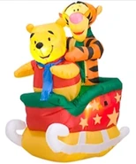 Christmas Pooh & Tigger in Sleigh