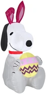 Snoopy with Bunny Ears and Decorated Egg
