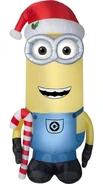 11 ft Minion Kevin with Candy Cane and Santa Hat