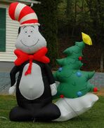 GEMMY 8FT DR. SEUSS' CAT IN THE HAT W CHRISTMAS TREE LIGHTED AIRBLOWN INFLATABLE