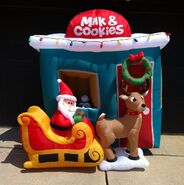 Gemmy Inflatable Sample Prototype Outdoor Santa Milk Cookies Stand
