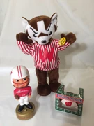 University Bobblehead-Wisconsin football player (Featured with the animated mascot)