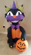 4ft Black Cat with Jack O' Lantern