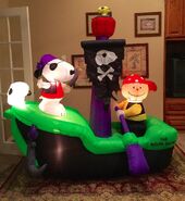 Gemmy Prototype Halloween Snoopy Pirate Ship Inflatable Airblown