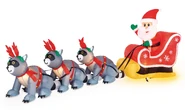 Santa Sleigh with Racoons