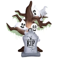 Haunted Tree with Tombstone