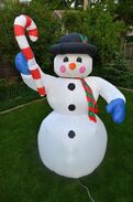 GEMMY Snowman With Candy Cane Christmas 8 Foot Airblown Yard Inflatable 2002