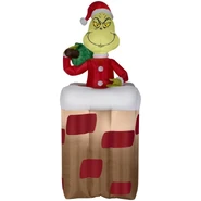 Animated Grinch coming out of Chimney