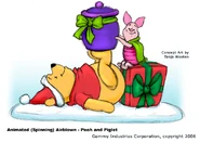 Concept Art for a Unreleased Christmas Animated Spinning Honey Pot Winnie the Pooh & Piglet Scene