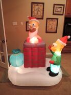 Gemmy inflatable Simpsons Christmas chimney scene